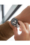 Q TIMEX Chronograph Silver Stainless Steel Bracelet