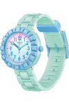 FLIK FLAK Blue Summer Splash with Turqoise Silicone Strap