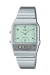 CASIO Vintage Dual Time Chronograph Silver Stainless Steel Bracelet