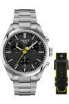 TISSOT PR100 Tour de France Chronograph Silver Stainless Steel Bracelet Special Edition Gift Set