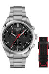 TISSOT PR100 La Vuelta Chronograph Silver Stainless Steel Bracelet Special Edition Gift Set