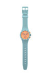 SWATCH Essentials Juicy Apricot Chronograph Turqoise Silicone Strap