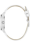 GUESS Glitz Plaque Crystals White Leather Strap