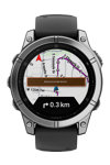 GARMIN Fenix E 47mm Silver with Black Silicone Strap