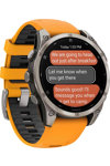 GARMIN Fenix 8 47mm AMOLED Sapphire Titanium with Spark Orange Silicone Band