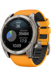 GARMIN Fenix 8 51mm AMOLED Sapphire Titanium with Spark Orange Silicone Band