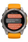 GARMIN Fenix 8 51mm AMOLED Sapphire Titanium with Spark Orange Silicone Band