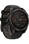 GARMIN Fenix 8 47mm Solar Sapphire Titanium Carbon Gray with Black Silicone Band