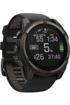 GARMIN Fenix 8 51mm Solar Sapphire Titanium Carbon Gray with Black Silicone Band (προπαρ.)