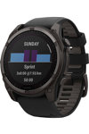 GARMIN Fenix 8 51mm Solar Sapphire Titanium Carbon Gray with Black Silicone Band