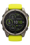 GARMIN Fenix 8 51mm Solar Sapphire Titanium with Amp Yellow Silicone Band (προπαρ.)