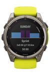 GARMIN Fenix 8 51mm Solar Sapphire Titanium with Amp Yellow Silicone Band (προπαρ.)