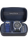 NAUTICA NST Chronograph Black Silicone Strap Gift Set