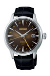 SEIKO Presage 'Rusty Nail' Cocktail Time Automatic GMT Black Leather Strap