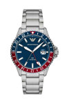 EMPORIO ARMANI Diver Dual Time Silver Stainless Steel Bracelet