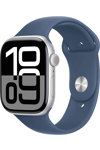 Apple Watch Series 10 GPS 46mm Silver Aluminium Case with Denim Sport Band (M/L)