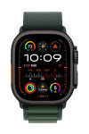 Apple Watch Ultra 2 GPS + Cellular 49mm Black Titanium Case with Dark Green Alpine Loop (Small)