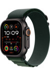 Apple Watch Ultra 2 GPS + Cellular 49mm Black Titanium Case with Dark Green Alpine Loop (Small)