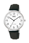 Q&Q Watch Black Leather Strap