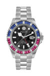 PHILIPP PLEIN GMT-I Challenger Crystals GMT Silver Stainless Steel Bracelet