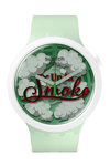 SWATCH Pufffframic Up In Smoke Light Green Silicone Strap