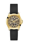 GUESS Menagerie Crystals Black Rubber Strap