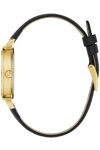 GUESS Enchantment Zircons Black Leather Strap