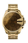 DIESEL Mega Chief Dual Time Chronograph Gold Stainless Steel Bracelet