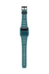 CASIO Vintage Mini Calculator Dual Time Chronograph Turquoise Bio-Resin Strap