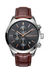 LEDOM Explorer Dual Time Brown Leather Strap